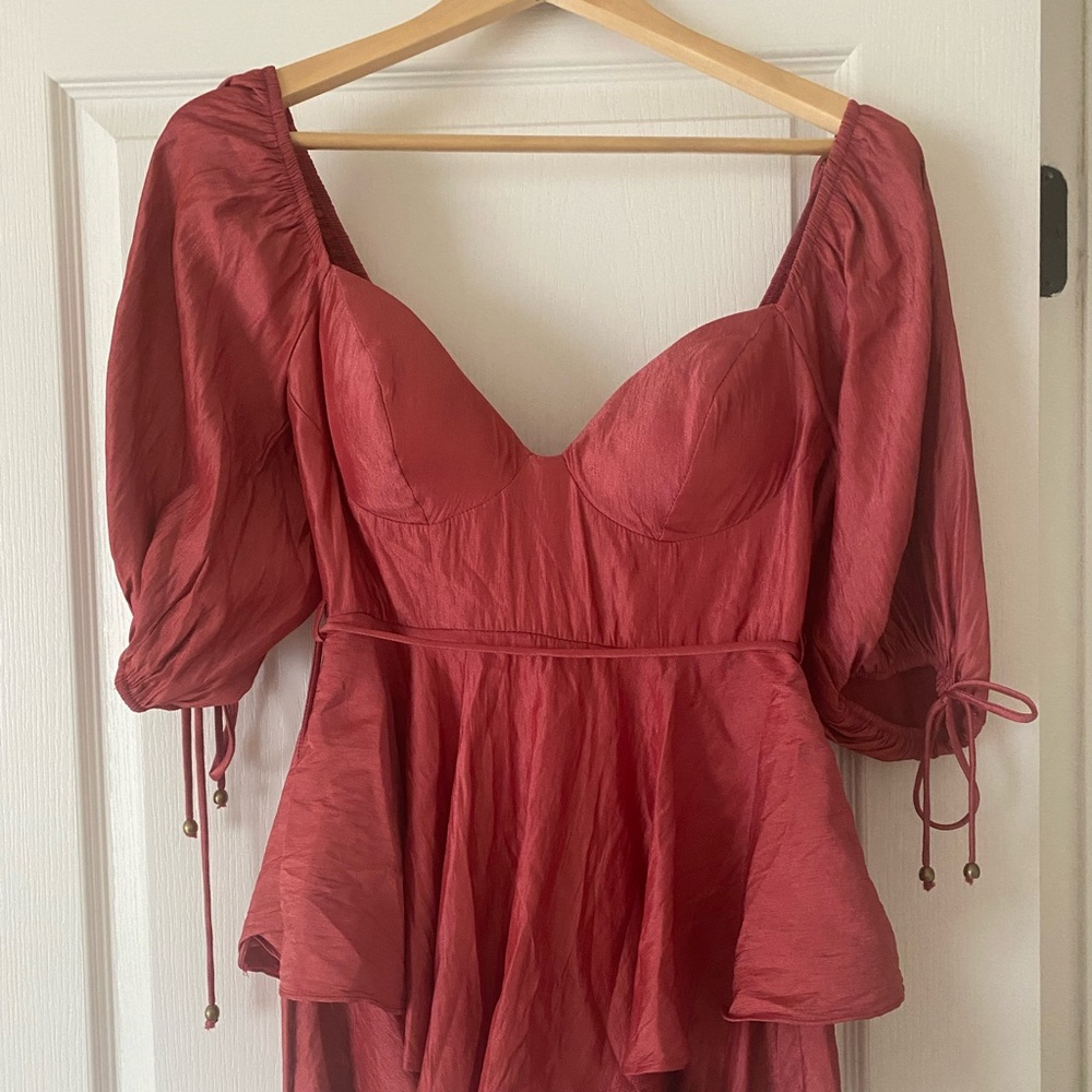 Sage and Paige Rose pink small romper / play suit satin material worn once